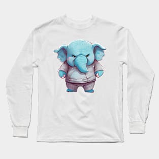 Elephant Cute Adorable Humorous Illustration Long Sleeve T-Shirt